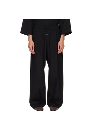 Fear of God Black Cotton Wool Oxford Wide Leg Drawstring Trousers