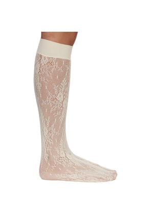Swedish Stockings Off-White Rose Knee-High Stockings