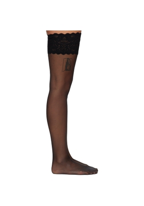 Wolford Black Satin Touch 20 Stay-Up Stockings