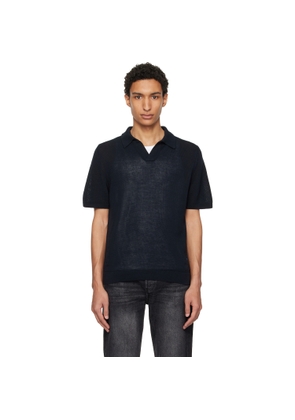Merz b. Schwanen Navy Cotton Short Sleeve Polo