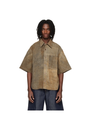 AGOLDE Brown Comfort Stretch Watson Denim Shirt