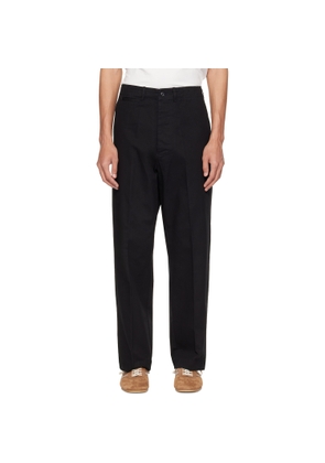 Merz b. Schwanen Black 1920s Cotton Twill Worker Chino Trousers