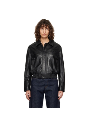 Nour Hammour Black Clint Cropped Bomber Jacket