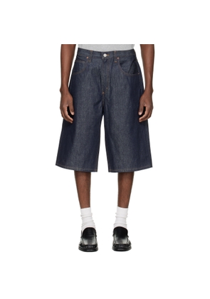 AGOLDE Navy Fusion Skater Denim Shorts