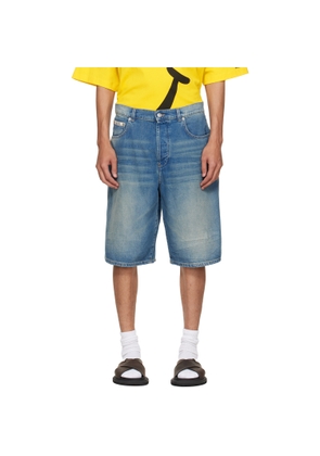 Moschino Blue Logo Denim Shorts