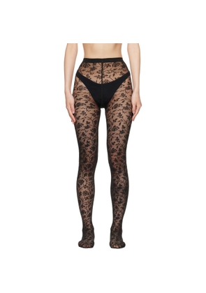 Wolford Black Rose Tights