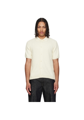 Merz b. Schwanen Off-White 1961 Ribbed Cotton Knit Shirt