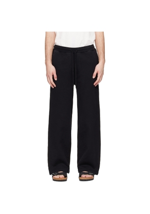 Merz b. Schwanen Black Authentic Fleece Straight Leg Cotton Sweatpants