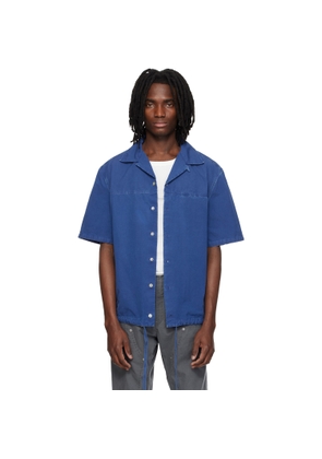 Marni Blue Drawstring Hem Cotton Shirt