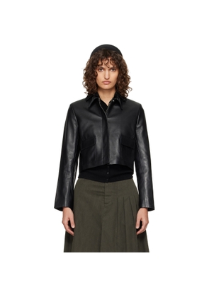 Nour Hammour Black Bleeker Fitted Leather Jacket