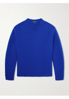 TOM FORD - Wool and Cashmere-Blend Sweater - Men - Blue - IT 46