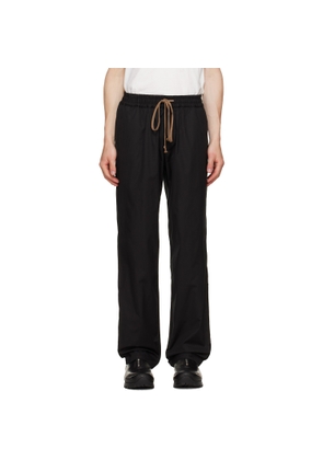 JKEEFER Black Alec Drawcord Trousers