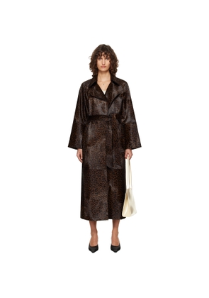Nour Hammour Brown Althea Supple Ponyhair Coat