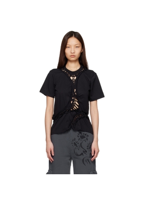 Collina Strada Black Organic Cotton Mini Tosh T-shirt