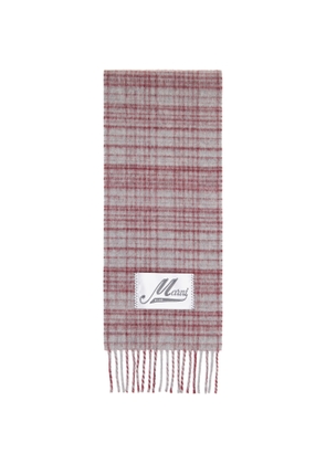 Marni Gray Wool Check Scarf
