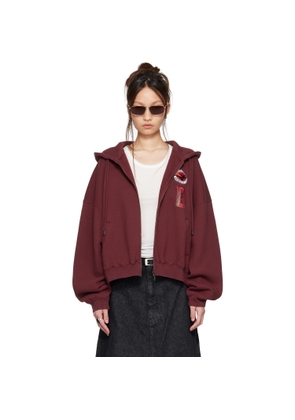 LU'U DAN BRUCE LEE x LỰU ĐẠN Burgundy Zip Hoodie