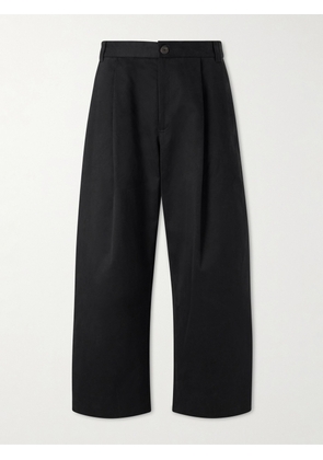 Studio Nicholson - Sorte Wide-Leg Pleated Cotton-Twill Trousers - Men - Black - S