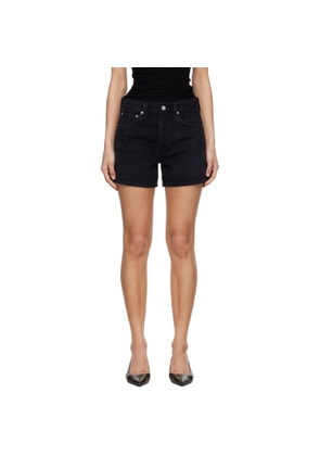 AGOLDE Black Parker Long Denim Shorts