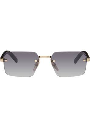 Prada Eyewear Gold Iconic Metal Plaque Sunglasses