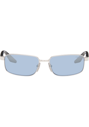 Prada Eyewear Silver Linea Rossa Sunglasses