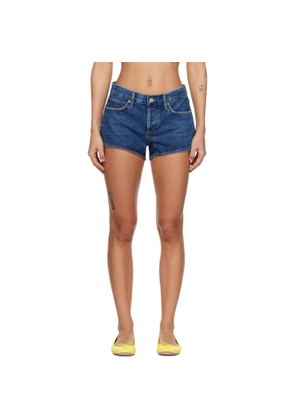 AGOLDE Blue Low-Rise Parker Denim Shorts