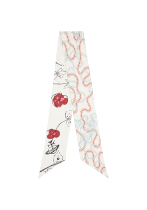 Vivienne Westwood Multicolor Flower & Orb Twilly Scarf