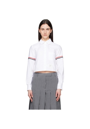 Thom Browne White Armband Cropped Oxford Shirt