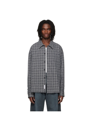 WOOYOUNGMI Black Wool Silk Check Shirt