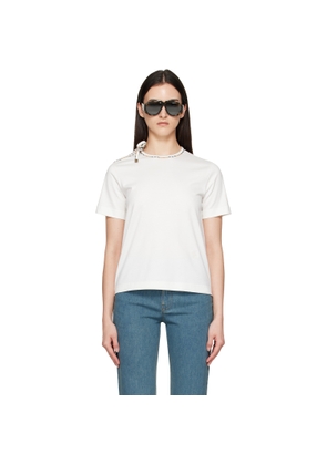 Burberry Off-White Tie-Sleeve Cotton T-shirt