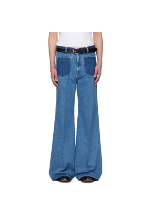 LU'U DAN BRUCE LEE x LỰU ĐẠN Blue Nocturnal Flare Jeans