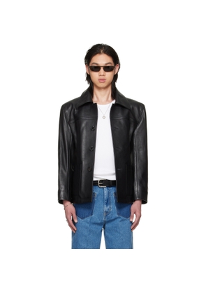 LU'U DAN BRUCE LEE x LỰU ĐẠN Black Leather Creep Jacket