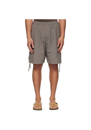 WOOYOUNGMI Gray Zip Detail Utility Shorts