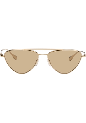 Jil Sander Gold Oliver Peoples 'Edition 1' Aviator Sunglasses