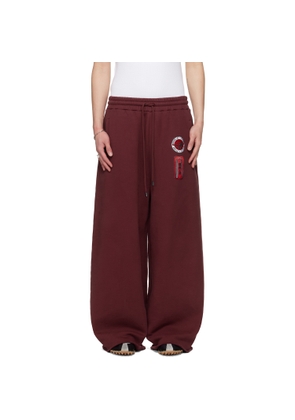 LU'U DAN BRUCE LEE x LỰU ĐẠN Burgundy Gym Sweatpants