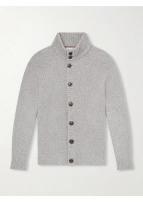 Brunello Cucinelli - Virgin Wool, Silk and Cotton-Blend Cardigan - Men - Gray - IT 46