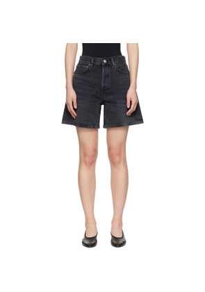 AGOLDE Black Dame Denim Shorts
