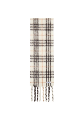 Burberry White & Black Small Check Scarf