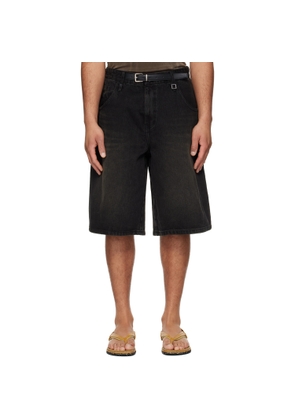 WOOYOUNGMI Black Belted Denim Shorts