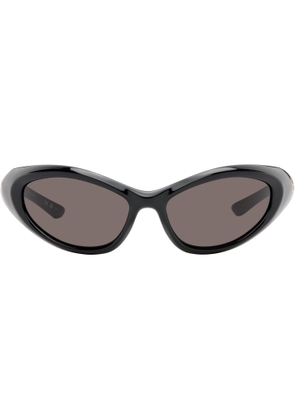 Balenciaga Black Oval Sunglasses