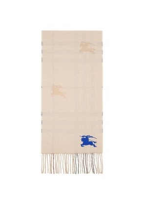 Burberry Beige Reversible Knight Check Cashmere Scarf