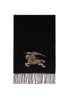 Burberry Black & Beige Reversible Knight Cashmere Scarf