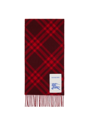 Burberry Red Check Cashmere Scarf