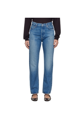 AGOLDE Blue 90s Pinch Waist High Rise Straight Jeans