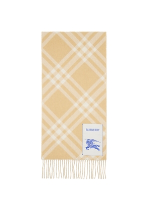Burberry Beige Check Cashmere Scarf