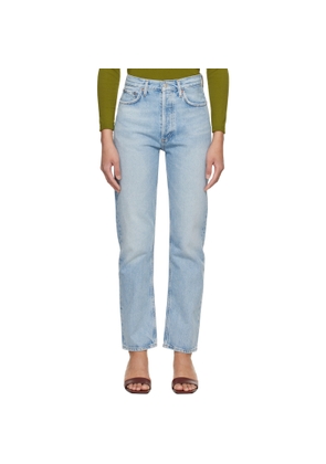 AGOLDE Blue 90's Pinch Waist High Rise Straight Jeans