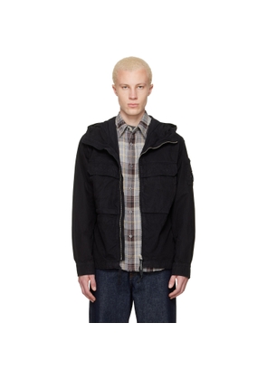 C.P. Company Black Micro-Reps Hooded Lens Overshirt