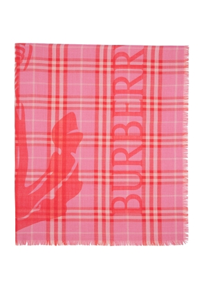 Burberry Pink & Red EKD Check Scarf