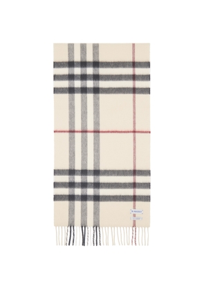 Burberry Off-White Check Cashmere Scarf