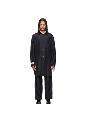 WOOYOUNGMI Navy Wrinkle Long Coat