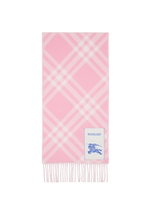 Burberry Pink Check Cashmere Scarf